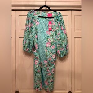 Lilly Pulitzer Floral Blue and Pink Dress